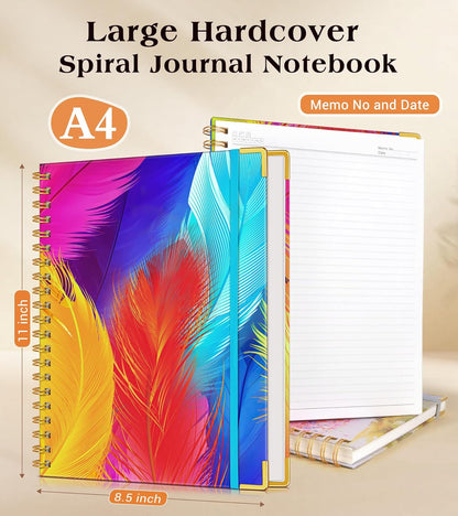 Lined Spiral Notebook Journal for Women, 200 Pages Cute Notebooks 8.5” x 11”, A4 Large Hardcover Spiral Journals with 100 GSM Thick Paper, College Ruled Notebook for Writing Work School, Autumn Tree