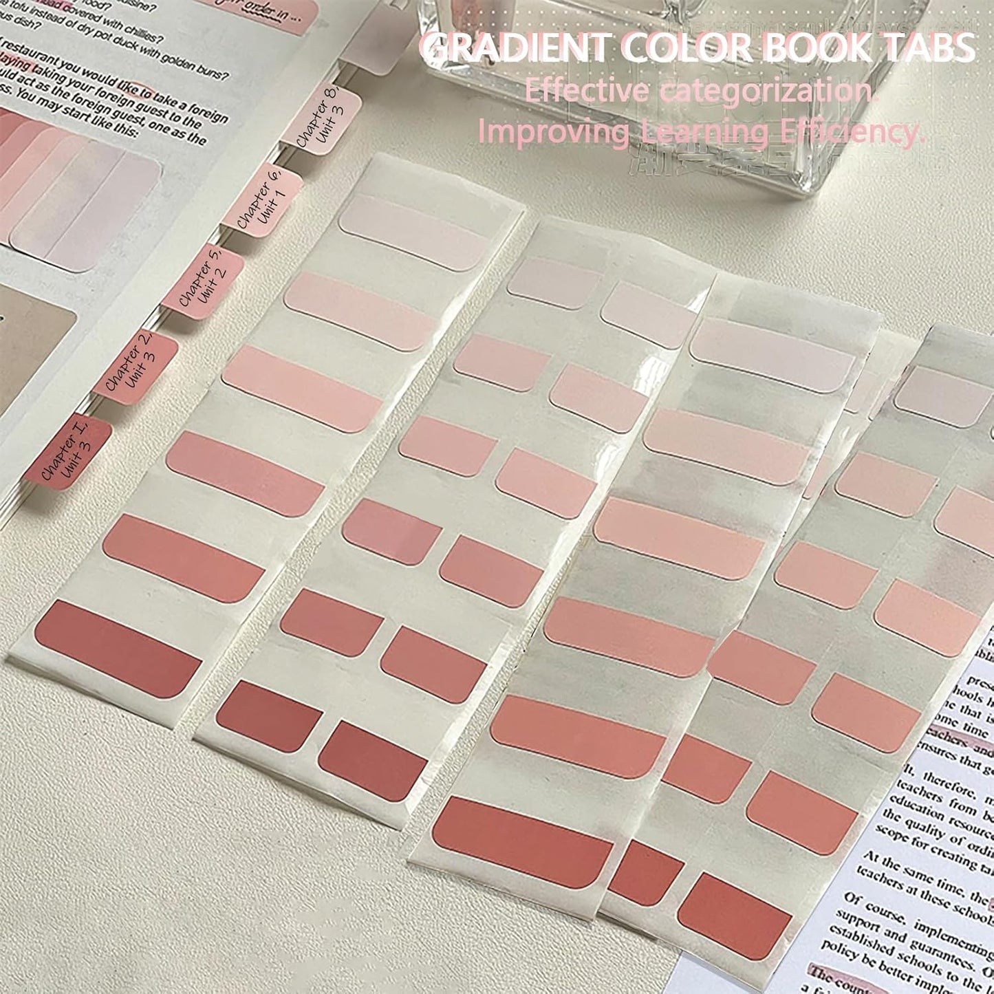 Potanro Medium Book Tabs - 480 PCS Transparent Annotation Sticky Notes for Notebooks, Books & File Classification (1 Inch, Repositionable)