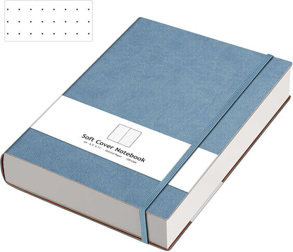 AHGXG Graph Paper Notebook - Grid Paper Notebook Large A4 8.5''×11'', 320 Pages Thick Journal, 100gsm Thick Graph Paper, Leather Softcover, Inner Pocket - Black