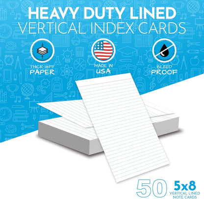 Home Advantage Vertically Ruled White Mini Index Cards, Note Cards (3x5)