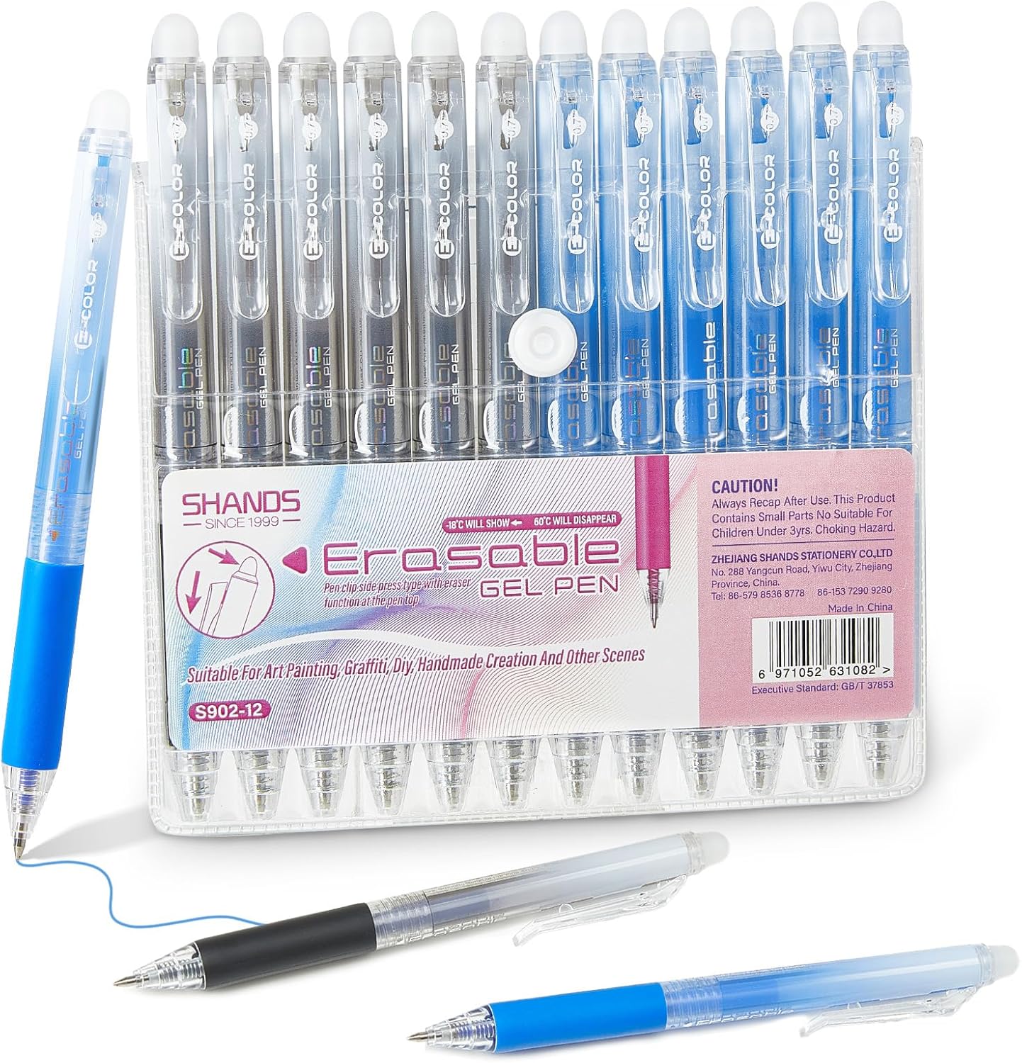 Retractable Erasable Gel Pens Clicker,Fine Point 0.7mm Smooth Writing Pens,Cute Pens For Writing Journaling Taking Notes School Office Home. (12 Colors)