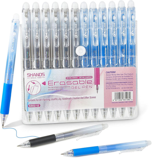 Retractable Erasable Gel Pens Clicker,Fine Point 0.7mm Smooth Writing Pens,Cute Pens For Writing Journaling Taking Notes School Office Home. (12 Colors)