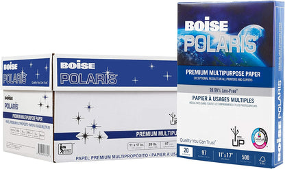 Boise Paper Premium Multipurpose Copy Paper | 8.5" x 11" Letter | 97 Bright White, 24 lb. | 10 Ream Carton (5,000 Sheets)