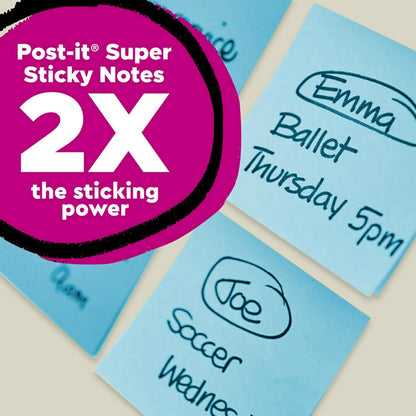 Post-it 100% Recycled Paper Super Sticky Notes, 3 in. x 3 in., 12 Pads, 70 Sheets per Pad, Wanderlust Pastels, School Supplies and Office Products