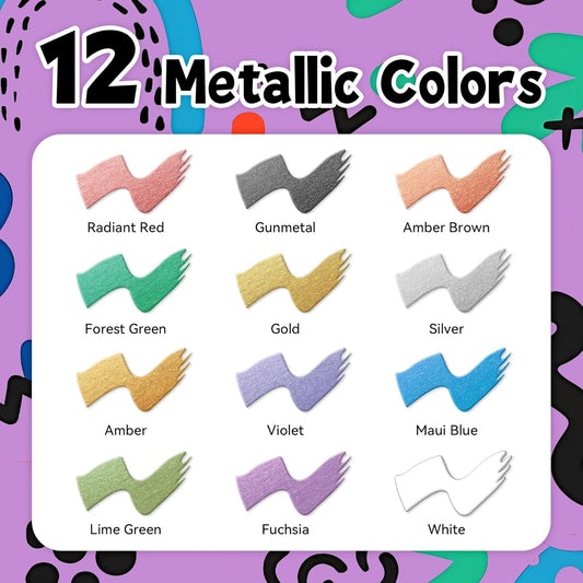 SRUOLOC 12 Colors Jumbo Markers, 15mm Jumbo Felt Tip, Acrylic Paint Markers for Rock Painting, Poster, Stone, Ceramic, Glass, Wood, Canvas