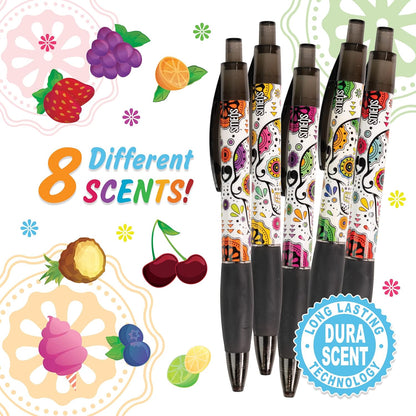 Glitter Gel Smens - Patented Gourmet Scented Colored Glitter Gel Ink Pens, Medium Point, 8 Count - Fun, Cute, Cool, Smelly Pens for Kids