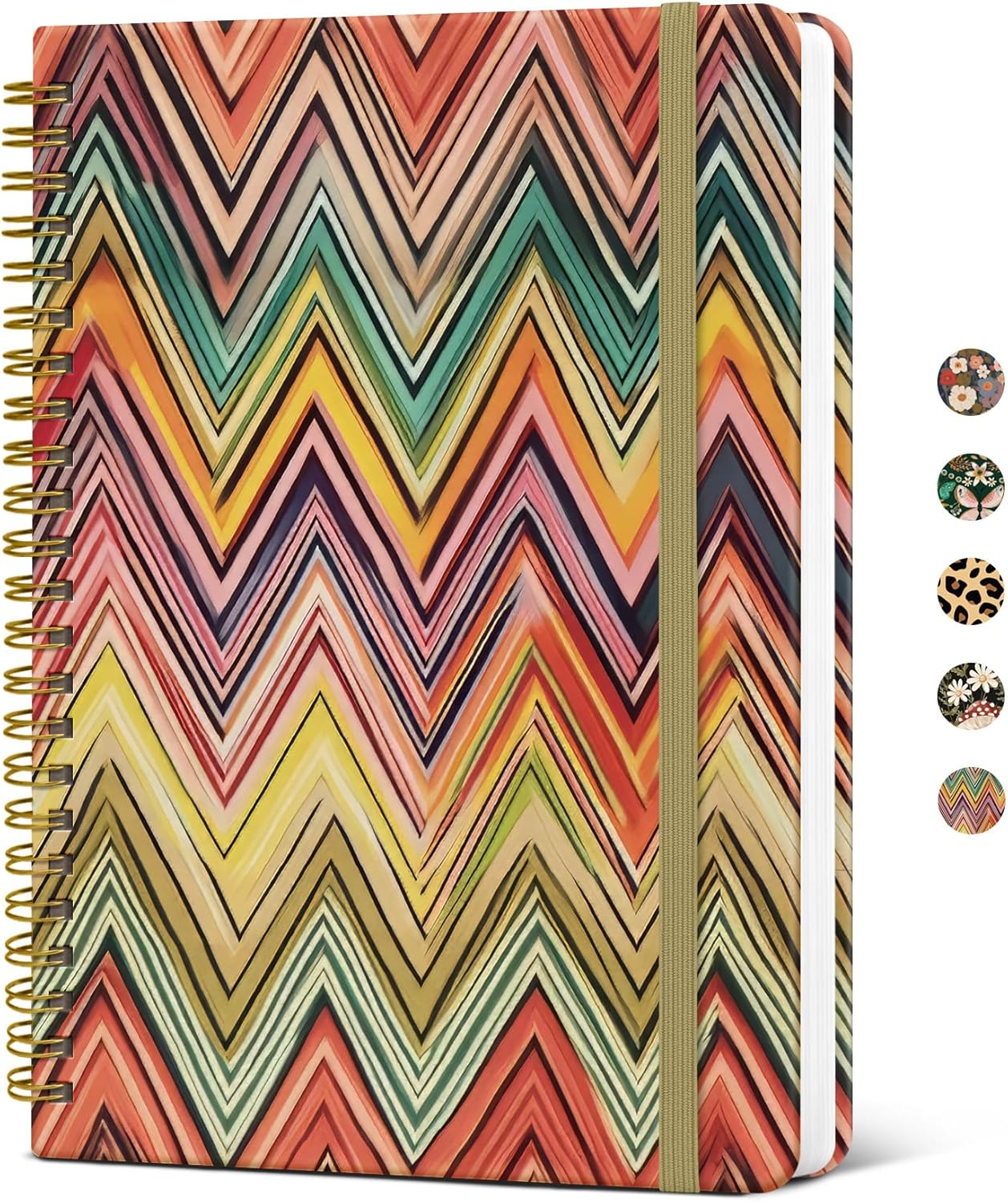 Taja Lined Spiral Journal Notebook for Women, A5 Cute College Ruled Hardcover Notebook for Work & Note Taking, Pretty Journal for Writing, 140 Pages, Flower Garden