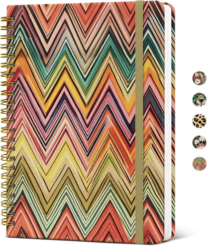 Taja Lined Spiral Journal Notebook for Women, A5 Cute College Ruled Hardcover Notebook for Work & Note Taking, Pretty Journal for Writing, 140 Pages, Flower Garden