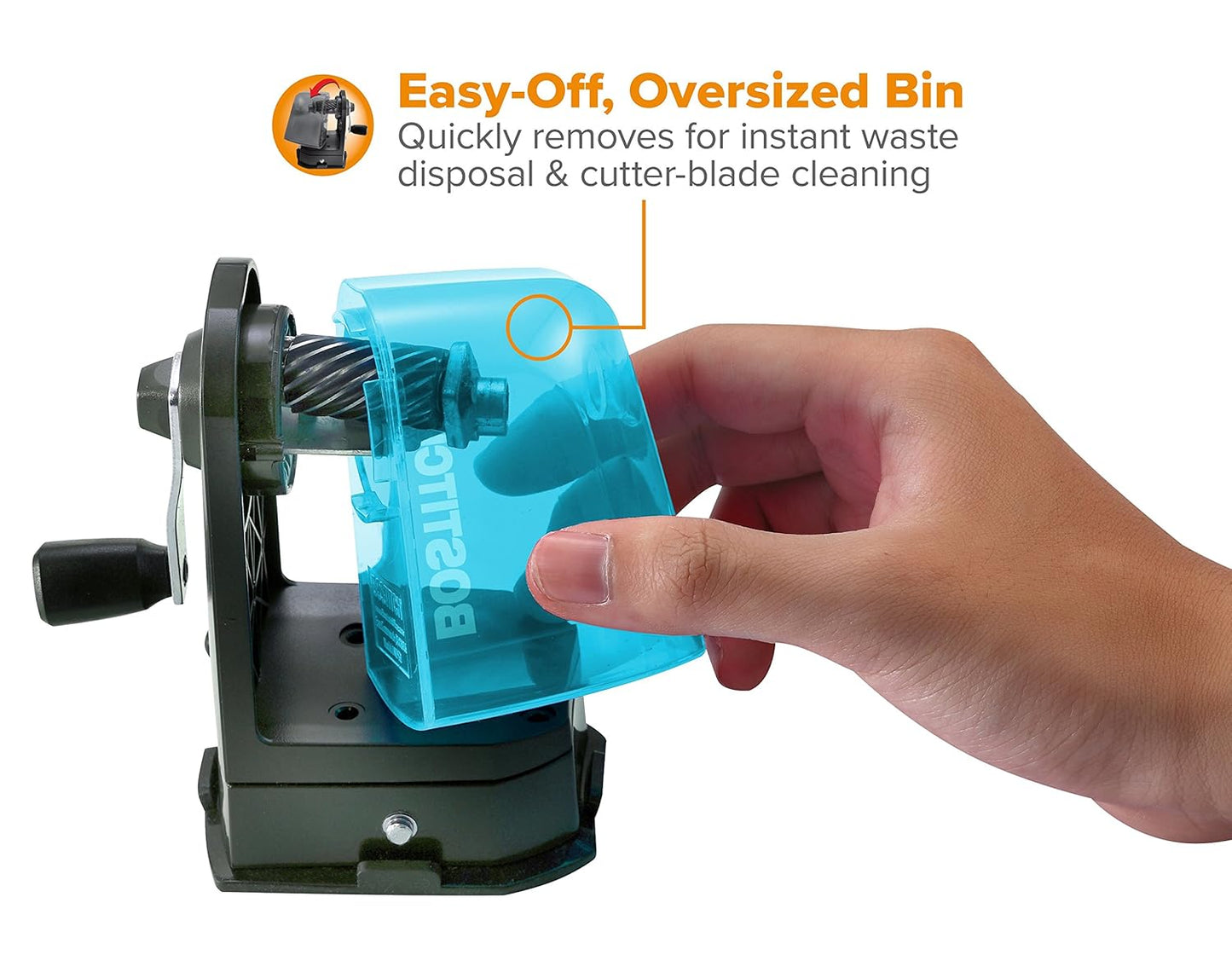 Bostitch Office Multi-Mount Manual Pencil Sharpener, Vacuum Mount or Screw Mount, Black (MPS2-BLK)