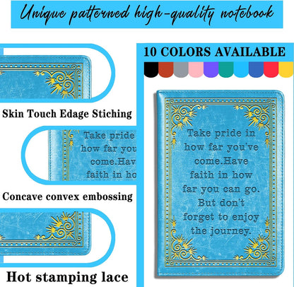 Inspirational Gift Appreciate Lined Journal Notebook Graduation Gift Take Pride In How Far You've Come Writing Notebook Encouragement Gift,1 Pack (Yellow),(Take pride-Yellow)