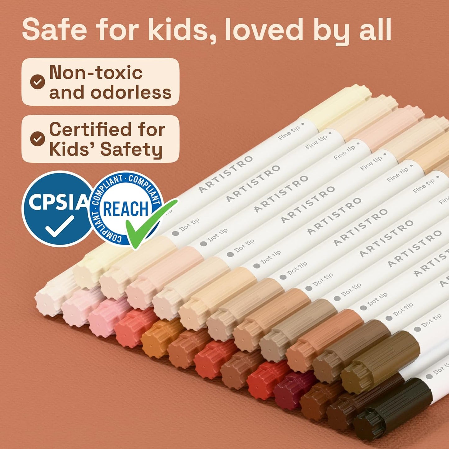 ARTISTRO 36 Acrylic Paint Markers - Paint Pens for Drawing, Brush + Fine Tips - For Fabric, Rock, Glass, Wood, DIY - Art & Craft Supplies for Adults, Teens, Kids - Teacher Appreciation Gift