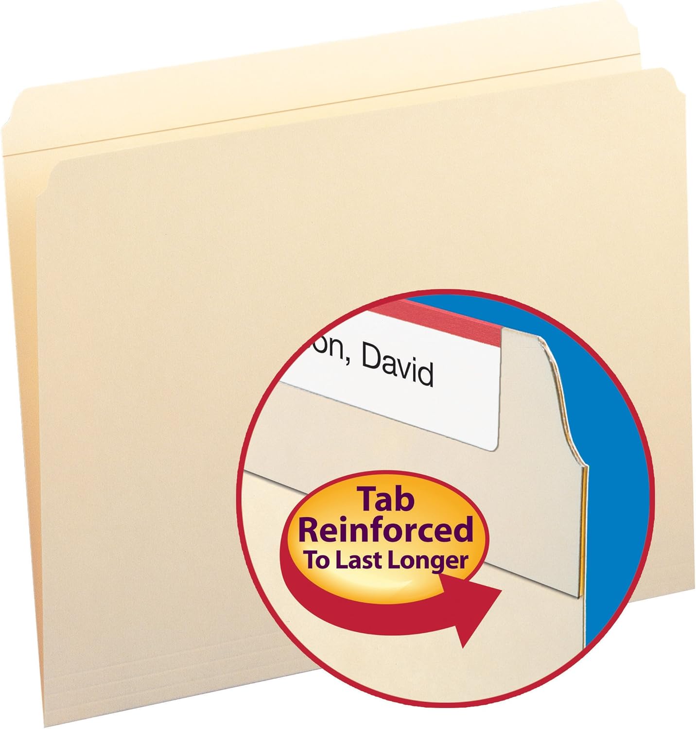 Smead File Folder, Reinforced Straight-Cut Tab (Not Undercut), Letter Size, Manila, 100 per Box (10310)