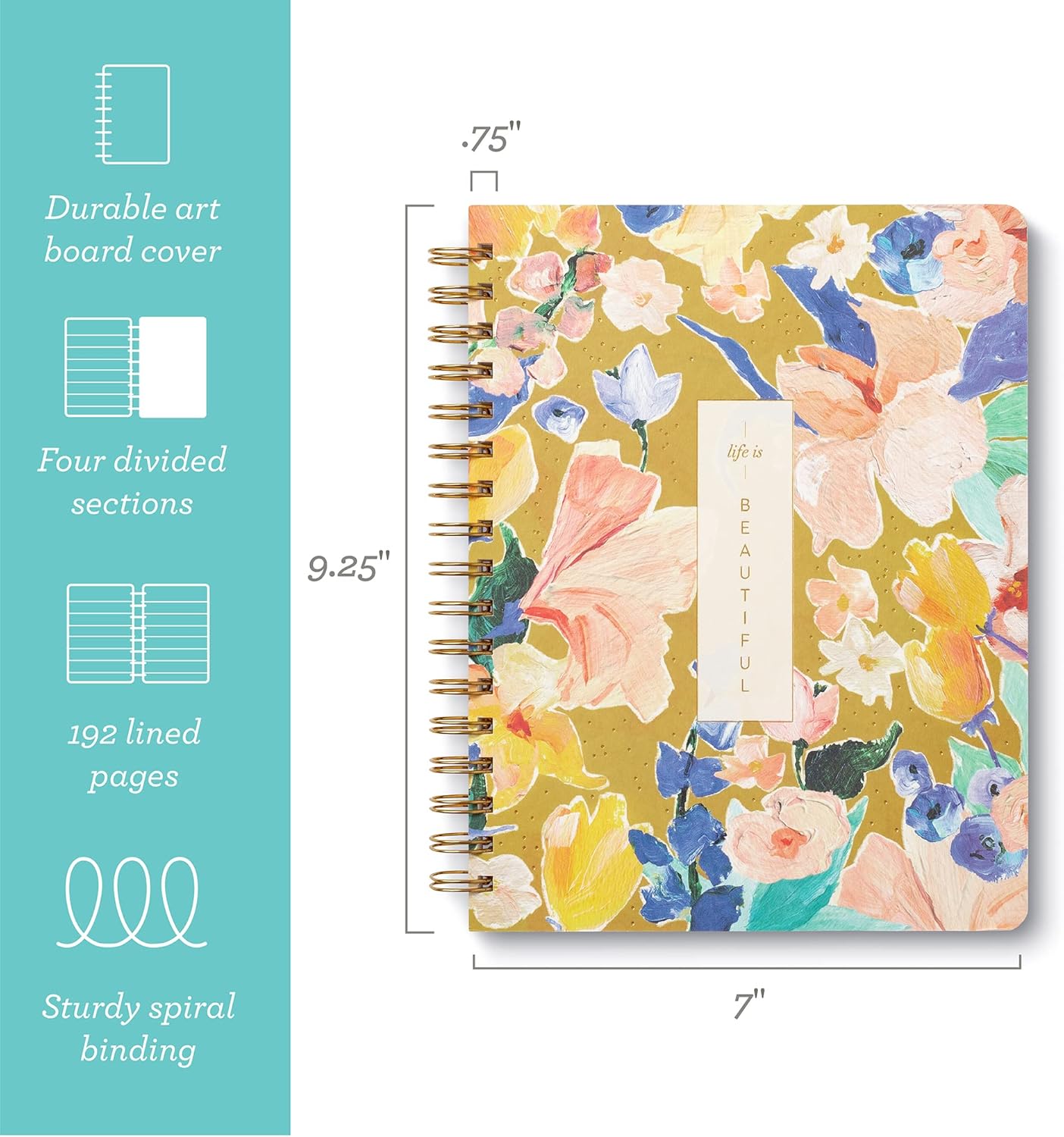 Compendium Spiral Notebook – Expect the Best Things to Happen Today – A Designer Spiral Notebook with 192 Lined Pages, College Ruled, 7.0" W x 9.25" H