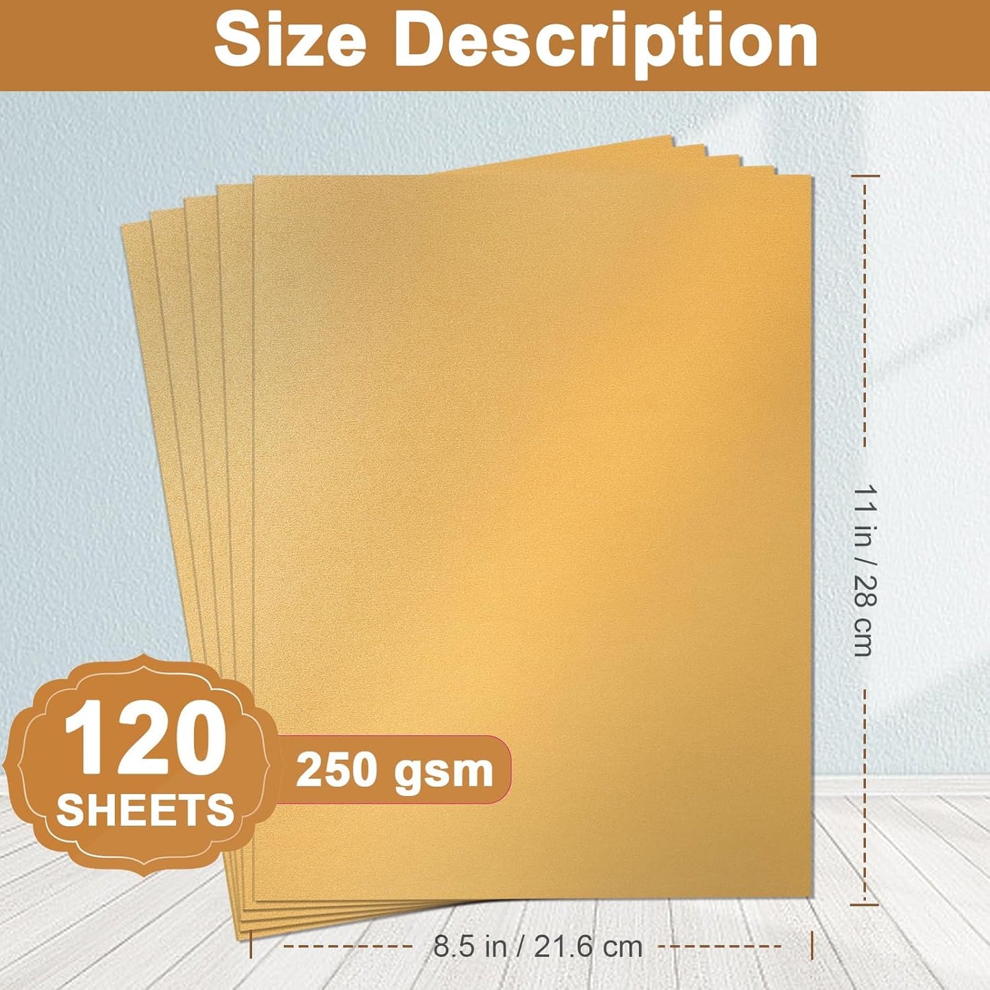 Silunkia 120 Sheets Cream Shimmer Cardstock 8.5 x 11 Off White Paper, 250gsm/92lb Premium Glossy Paper Card Stock for DIY Cards Making, Wedding Invitations, Anniversaries, Business Cards, Menus