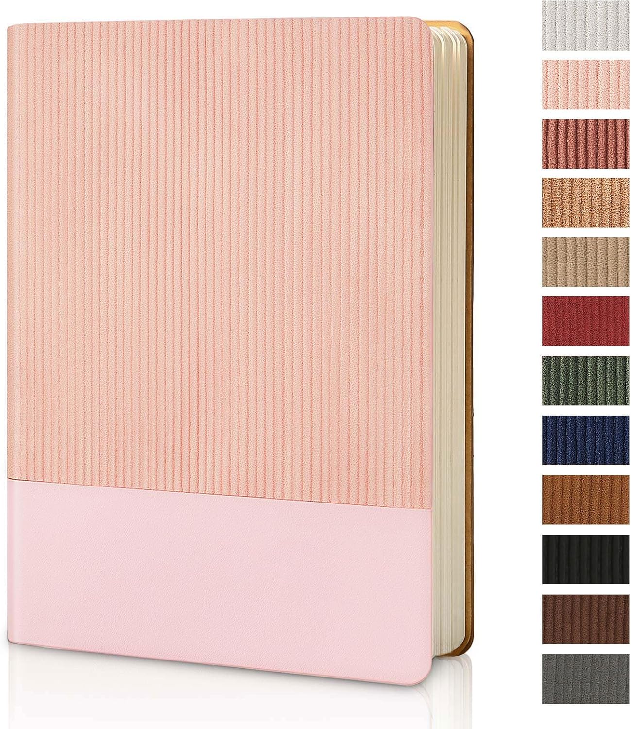 Lined Journal Notebook for Work College Ruled Note Book 5.79"x8.27"A5 PU Leather Daily Journaling 216 Pages for Women Men Writing Home School Supplies Business (Dark Green)
