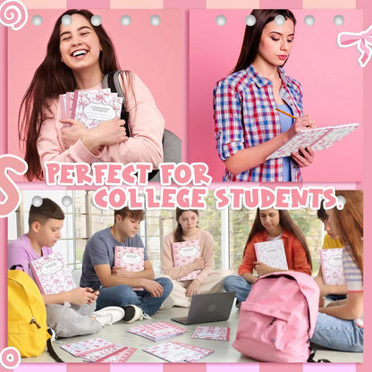 Fullhawl 6 Pcs Bow Composition Notebooks, Preppy Coquette Notebook College Ruled Journal, 110 Page, Cute Back to School Gift for Teacher, Student, First Day of Schooll(Pink,9-3/4 x 7-1/2")