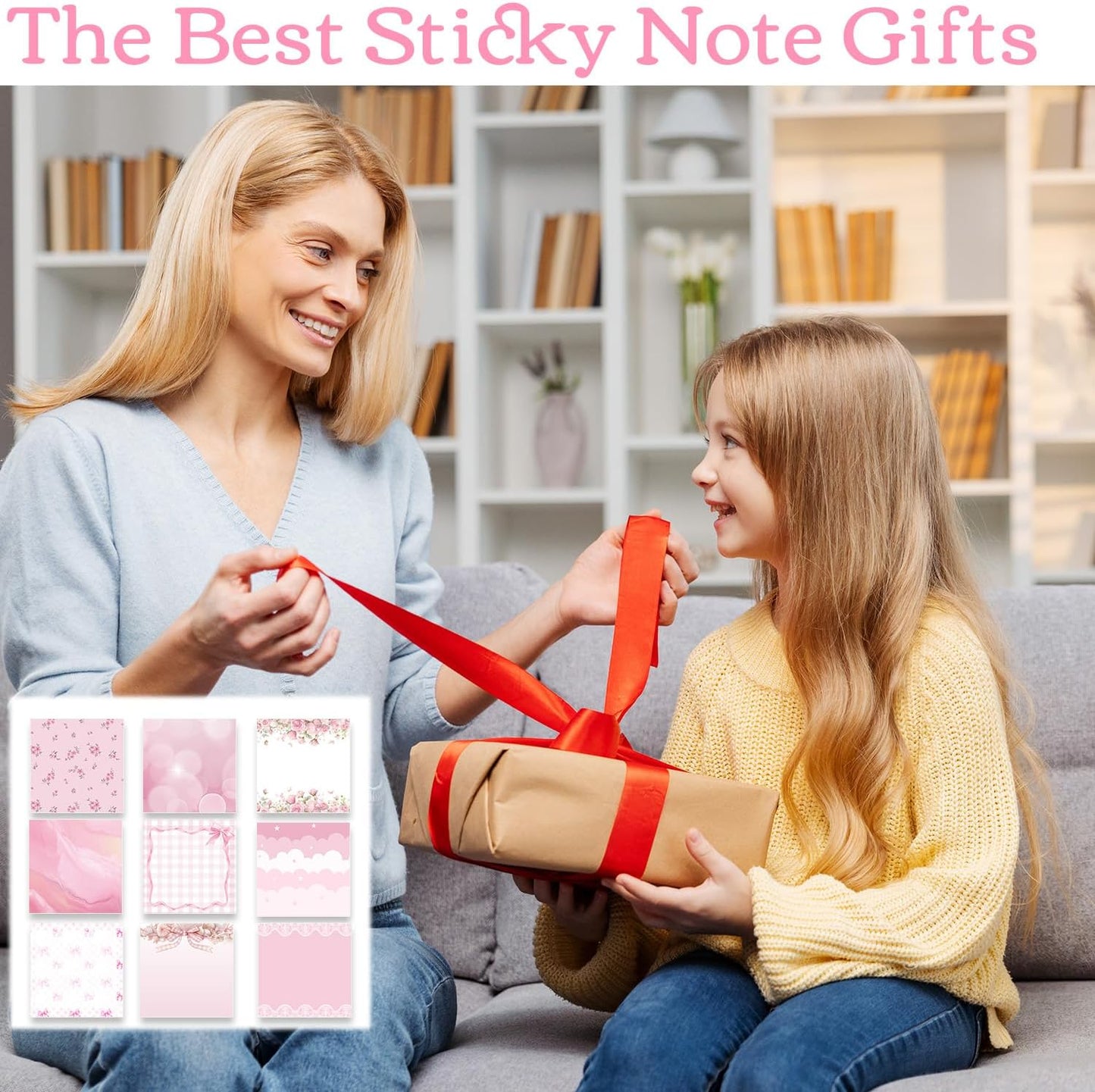 Inspirational Sticky Notes Gifts - 9 Pack Funny Positive Quotes Notepads 3x3 Inches, Fun Motivational Self-Adhesive Memo Pads Office Study Supplies for Friends Coworkers (450 Sheets)