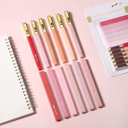 Mr. Pen- Aesthetic Highlighters and Ballpoint Pens No Bleed, 12 Pack, Pastel Colors, Bible Highlighters and Pens No Bleed, Fast Dry and No Smear for Bible Journaling, Planner, School Supplies