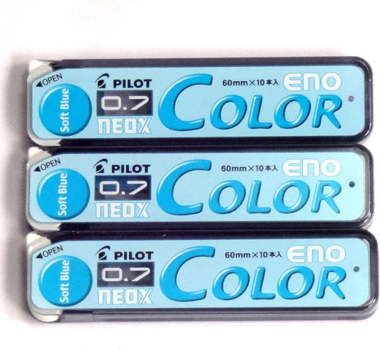 Pilot Color Mechanical Pencil Lead Eno, 0.7mm, Soft Blue, 10 Lead Ã—3 Pack/total 30 Leads (Japan Import) [Komainu-Dou Original Package]