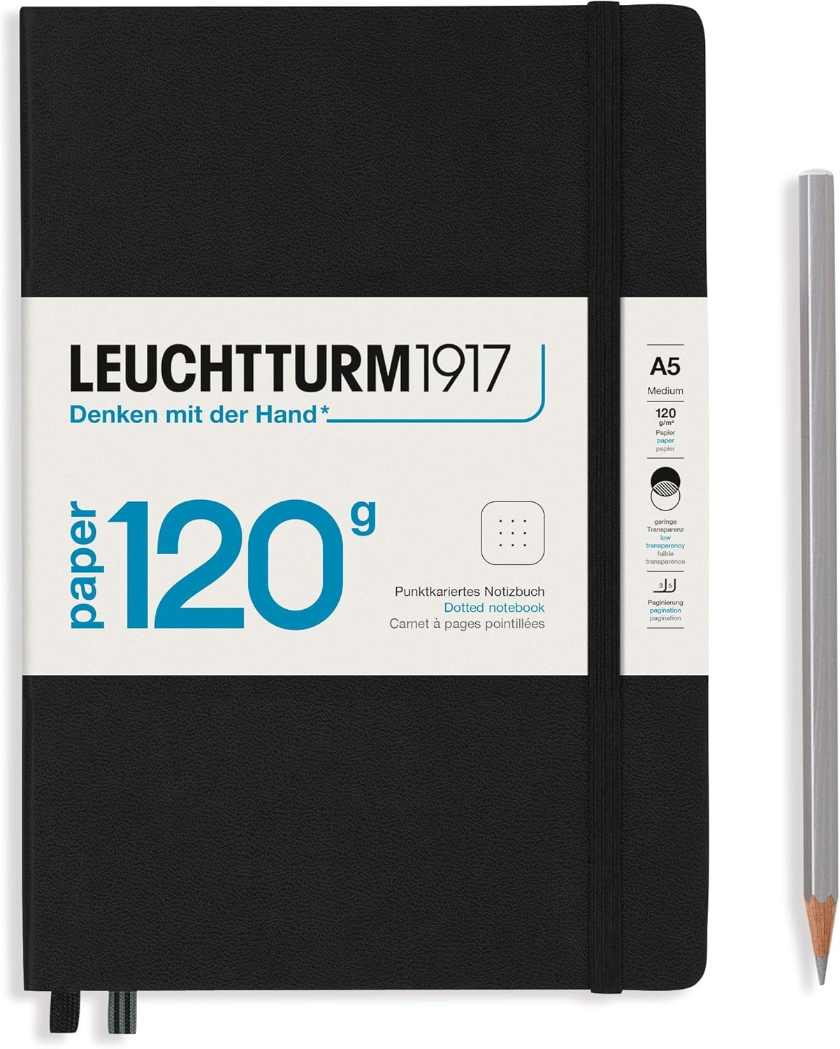 LEUCHTTURM1917 - 120G Special Edition - Medium A5 Hardcover Notebook - 203 Numbered Pages with 120gsm Paper (Navy, Dotted)