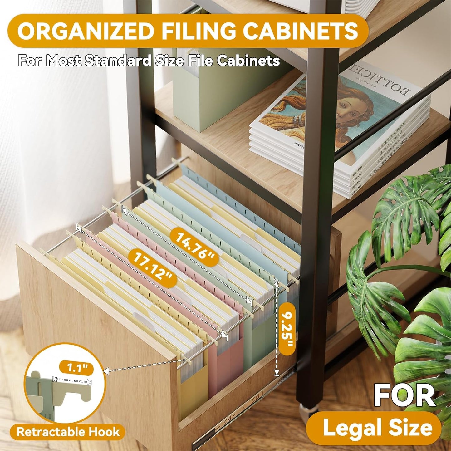 Letter Size Hanging File Folders Extra Capacity,2" Expandable Plastic Hanging File Organizer for Filing Cabinet Office Home,12 Pack Sturdy Pastel Heavy Duty Hang Folder with Tabs,for File Box