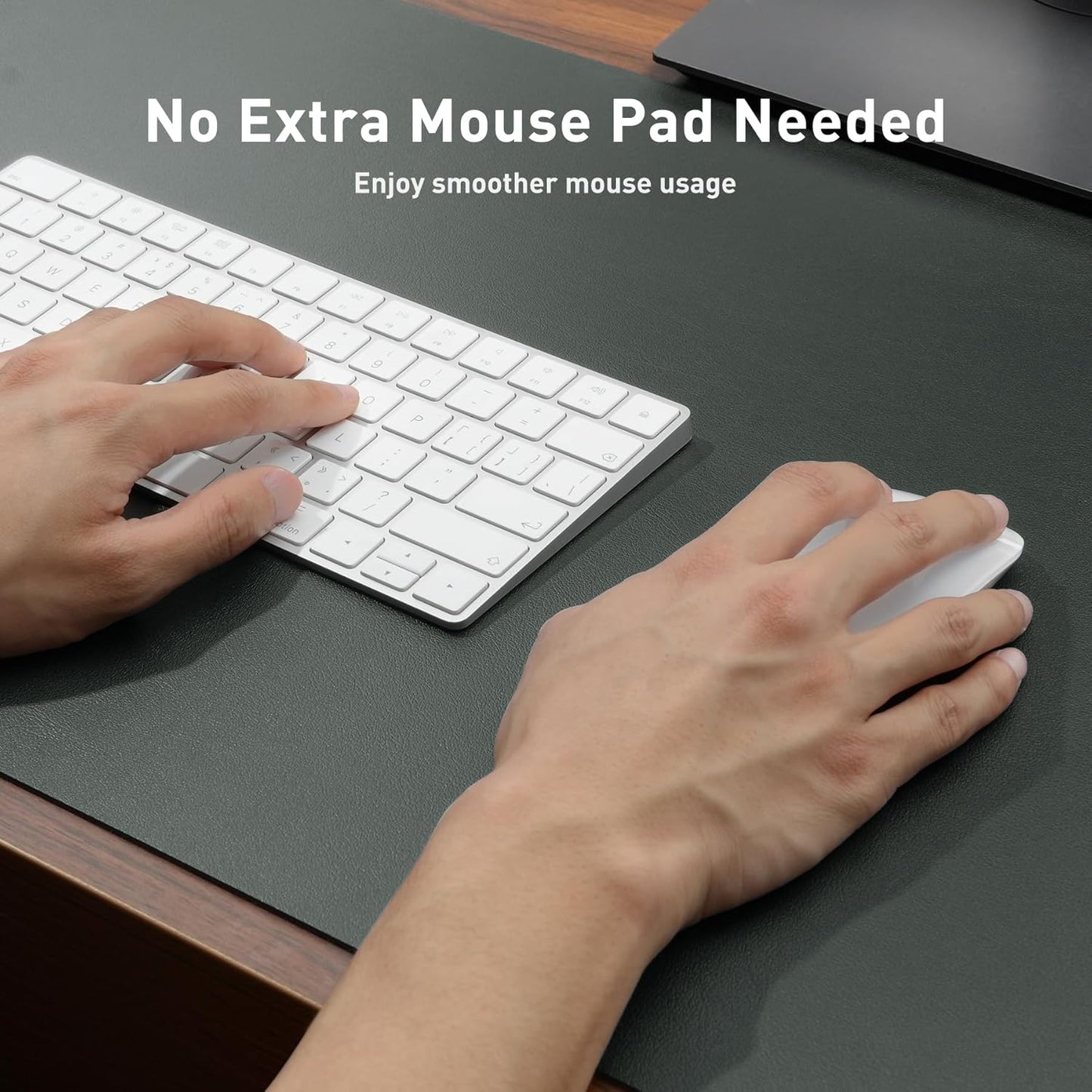 Aothia Leather Desk Pad Protector, Mouse Pad, Office Desk Mat, Non-Slip PU Leather Desk Blotter, Laptop Desk Pad, Waterproof Desk Writing Pad for Office and Home (Black,36" x 17") - Colors B