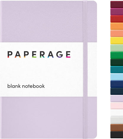 PAPERAGE Lined Journal Notebook, (Black), 160 Pages, Medium 5.6 in x 8 in - 100 GSM Thick Paper – Hardcover Journaling Notebook for Work, School & Note Taking