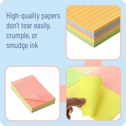 Mr. Pen- Lined Sticky Notes, 3" x 3", 12 Pads, 60 Sheets/Pad, Morandi Color, Bulk Sticky Notes with Lines, Ruled Post Stickies, Memo Pads, Self-Stick Note Pad for Office, School, Home, Study