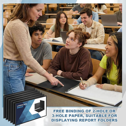 12 Pcs 11''x17'' Report Covers, Binder Folders with Clear Pocket, Capacity Presentation Binder Folder with 3" Metal Prong Paper Fastener for School Portfolio Business Document Storage Proposals(Red)
