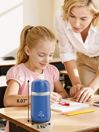 JARLINK Automatic Electric Pencil Sharpener - Hands-Free Operation, 3 Sharpness Modes, 3-Second Sharpening, Rechargeable & Portable for 7-12mm Pencils, Ideal for Classroom and Home Use (Black)