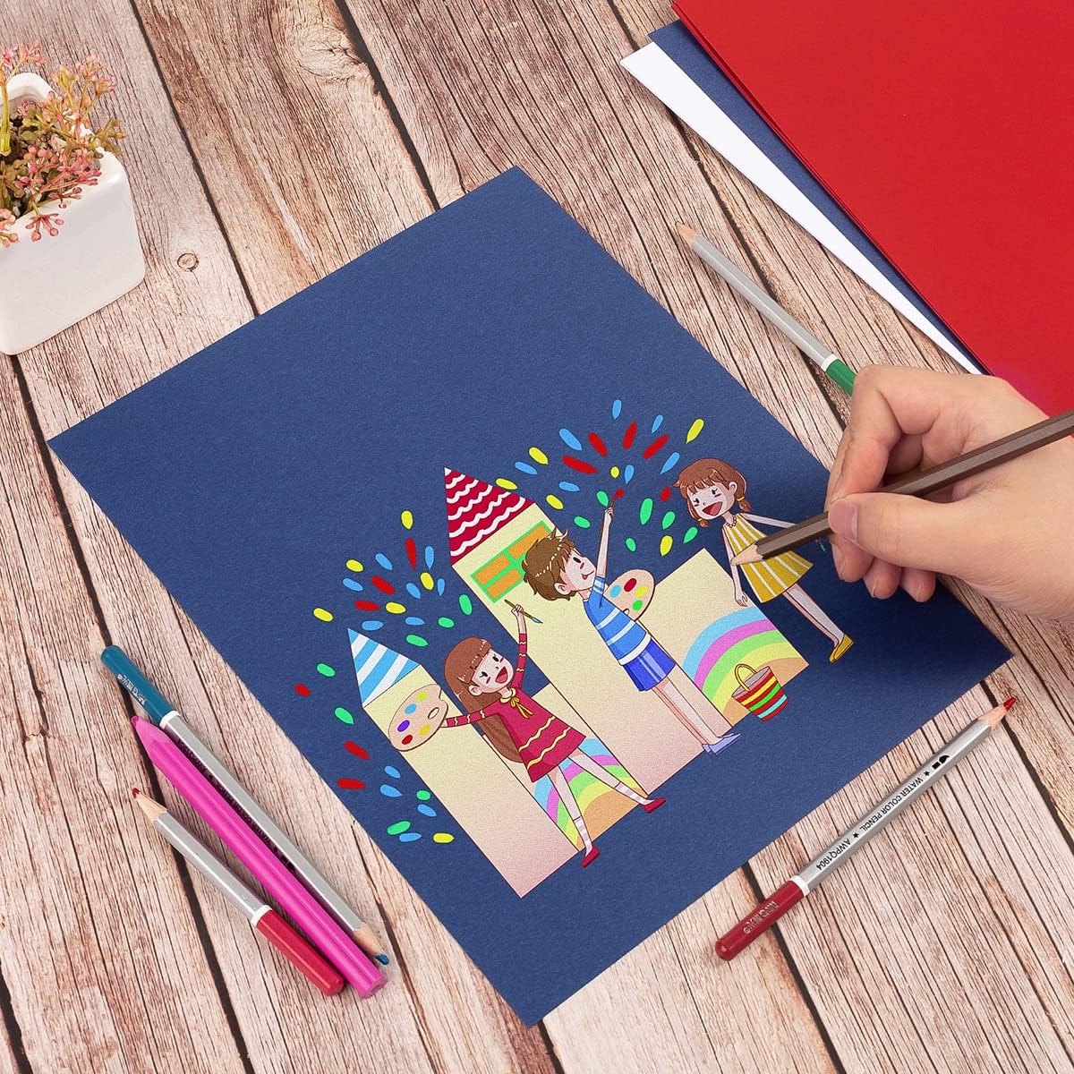 30 sheets Cardstock Paper 8 1/2 x 11 Inches for Crafts and Invitations (White/Red/Blue)