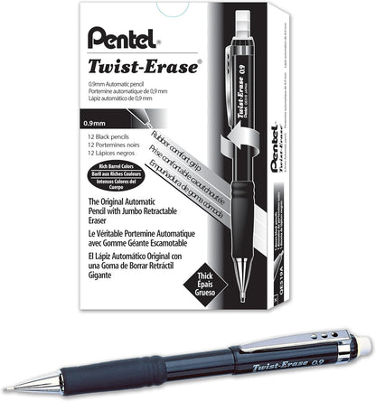 Pentel Twist-Erase III Mechanical Pencil, (0.9mm), Black Barrel