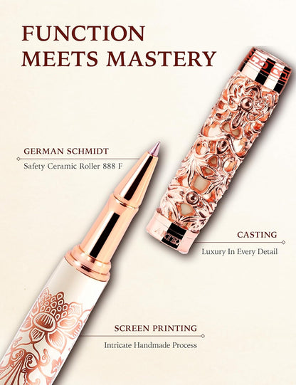 ARTEX Executive Rollerball Pen-Museum Collections-Crafting Timeless Beauty-Luxury Pen Gift & Office Desk Decor, German SCHMIDT refill, Solid Metal Texture