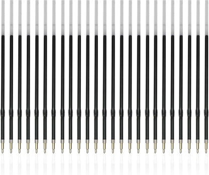 Linbsunne 50 Pieces Ballpoint Refills Medium Point 1mm Black Ink Replaceable Ball Point Pen Refills for Men Women (50pcs-Black Ink, Length can be Cut)