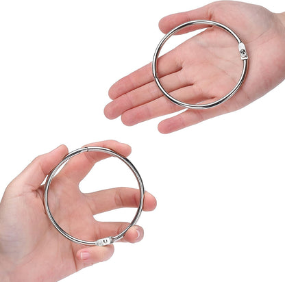 Mr. Pen- Loose Leaf Binder Book Rings, 5 Assorted Sizes (0.6", 1", 1.2", 1.5",2"), 36 Pack, Metal Binder Rings for Index Cards, Keychains, School, Home, Office, Silver