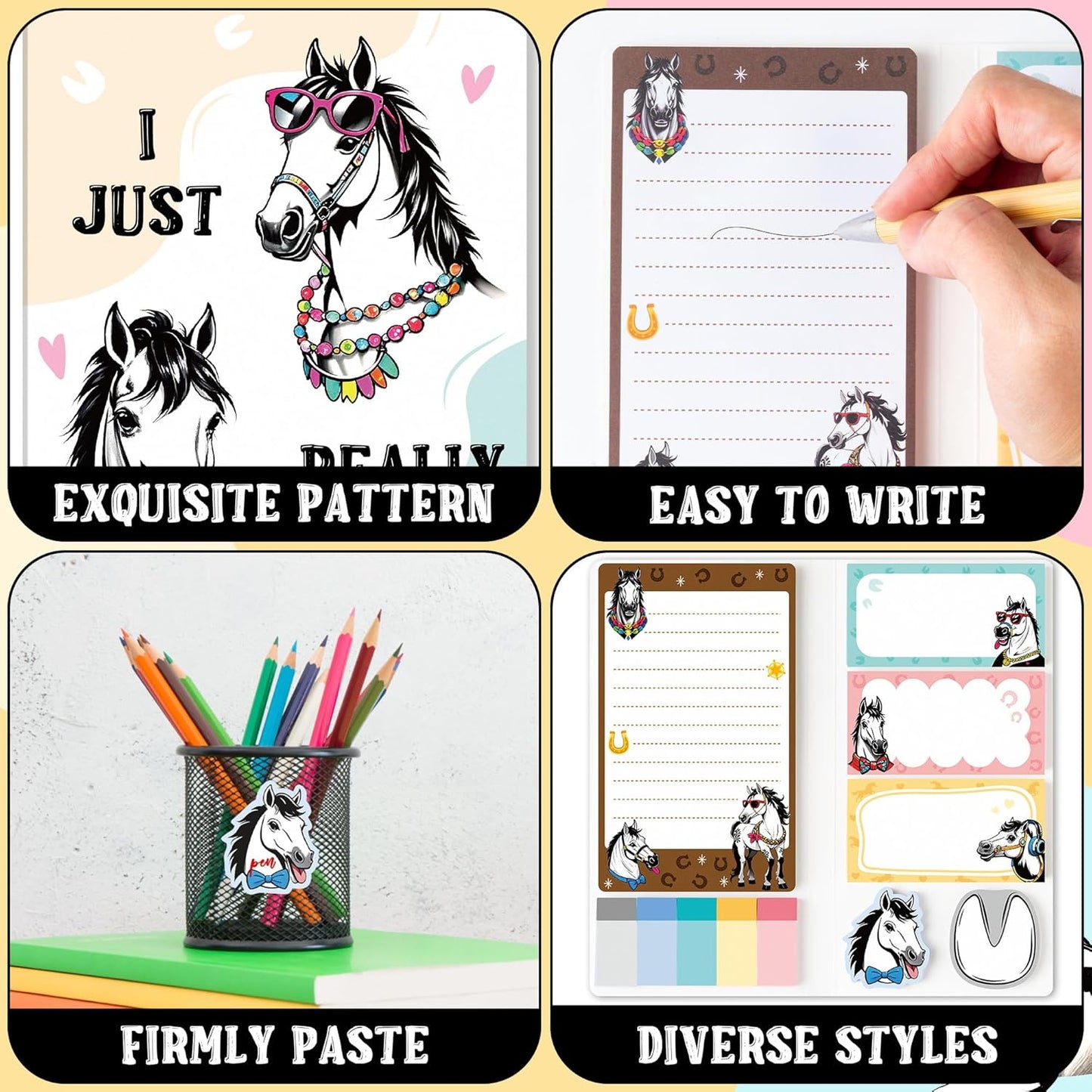 B1ykin Cute Sticky Notes Set - Stay Alive Skeleton Shaped Self-Stick Notes Pad, 550 Sheets Writing Memo Pages Sticky Notepad for Teacher Appreciation Gifts, School Office Supplies (Funny Skeleton) - Colors B