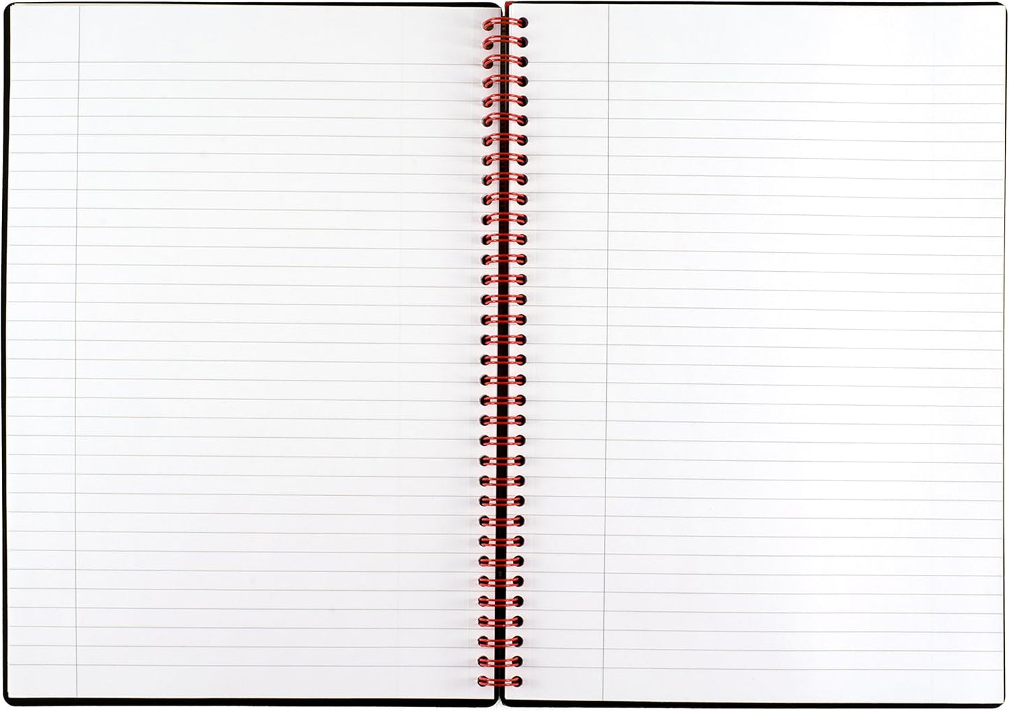 Black n' Red Notebook, Business Journal, 11" x 8", 70 Sheets, Ruled, Optik Paper, Scribzee App, Flexible Poly Cover, Wirebound, Black (K67030)