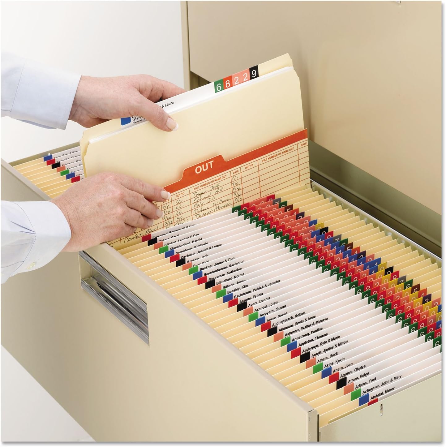 Smead File Folder, 1/3-Cut Tab, Assorted Positions, Letter Size, Manila, 24 per Pack (11928)