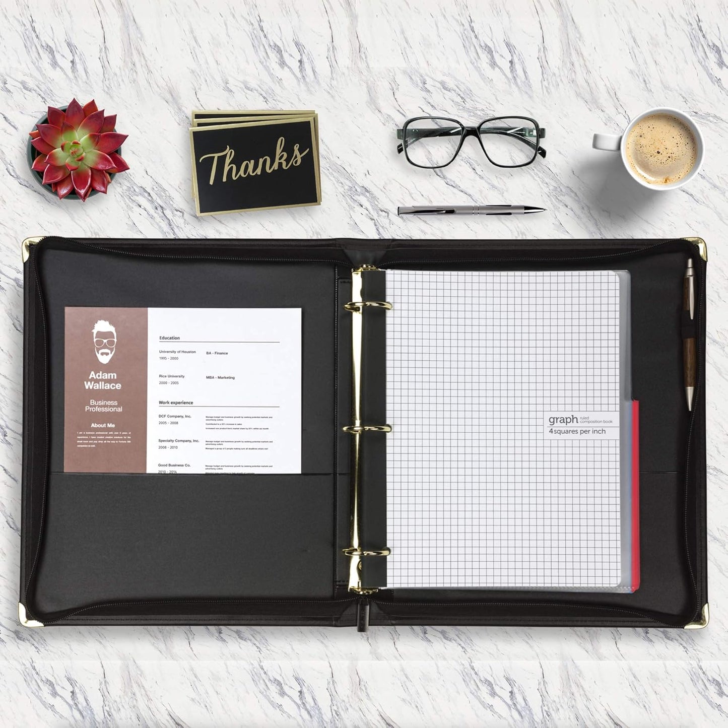 Samsill Classic Collection Leather 3 Ring Binder, Executive Presentation Portfolio, 0.5 Inch (Holds 100 Sheets), Brass Round Ring, Burgundy