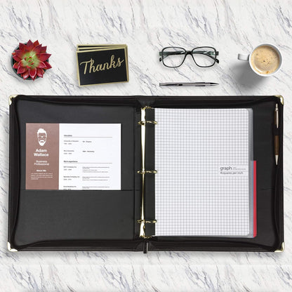 Samsill Classic Collection Leather 3 Ring Binder, Executive Presentation Portfolio, 0.5 Inch (Holds 100 Sheets), Brass Round Ring, Burgundy