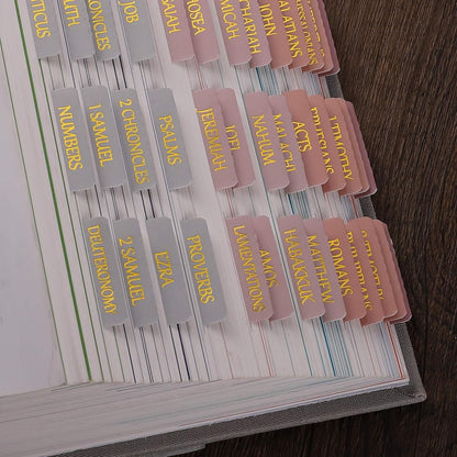Thinkor- Repositionable Bible Tabs, 66 Pink Theme Laminated Tabs for Women, Thinkor for Study Bible