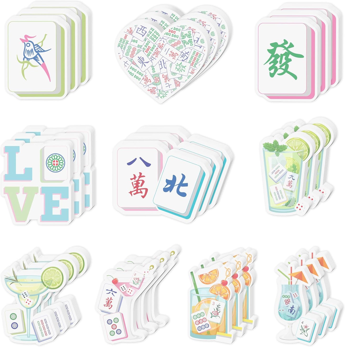 CJiangpo 30Pcs Marshmallow Sticky Notes Pads, 600 Sheets Cute Self Stick Notepad Memo Pads Funny Cartoon Page Marker Classroom Rewards Camping Themed Gift