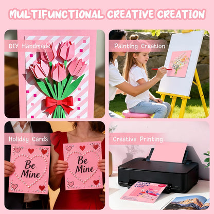 40 Sheets Cream Cardstock Paper 8.5 x 11, Ivory Cardstock Printer Paper 8.5x11, Off White Card Stock Paper 8.5 x 11, 200 GSM Construction Paper for DIY Cards, Greeting Cards, Wedding Invitations