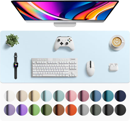 Aothia Leather Desk Pad Protector, Mouse Pad, Office Desk Mat, Non-Slip PU Leather Desk Blotter, Laptop Desk Pad, Waterproof Desk Writing Pad for Office and Home (Black,36" x 17") - Colors B