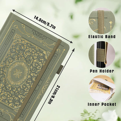 TIEFOSSI Lined Notebook, 100gsm Thick Paper, Hardcover College Ruled Journals for Women Men, 320 Numbered pages, for Travel, School and Office Use