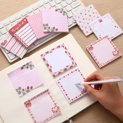 9 Pads Wildflower Sticky Notes 3x3 Inch Cute Self Stick Notepads Notes Adhesive Memo Pad Office Decor Gifts for Students School Teacher Meeting Office Supplies