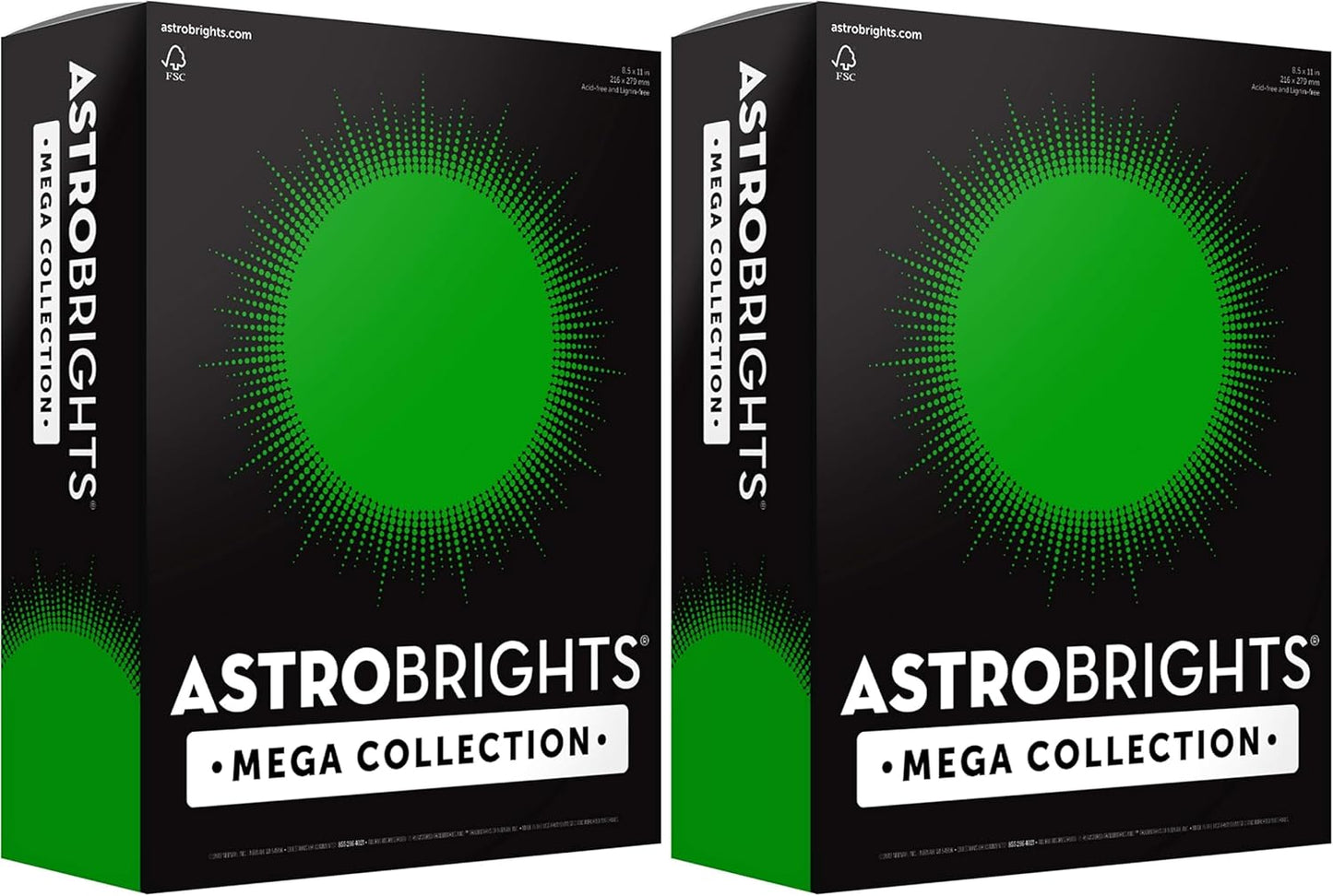 Astrobrights Mega Collection, Colored Paper, Ultra Green, 625 Sheets, 24 lb/89 gsm, 8.5" x 11" - MORE SHEETS! (91677)