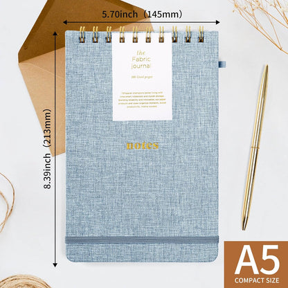 A5 Top Spiral Notebook – Hardcover Journal 160 Pages 100 GSM Thick Paper With Elastic Band & Pen Holder Steno Pads College Ruled Writing Notebooks for Work School Travel Pink