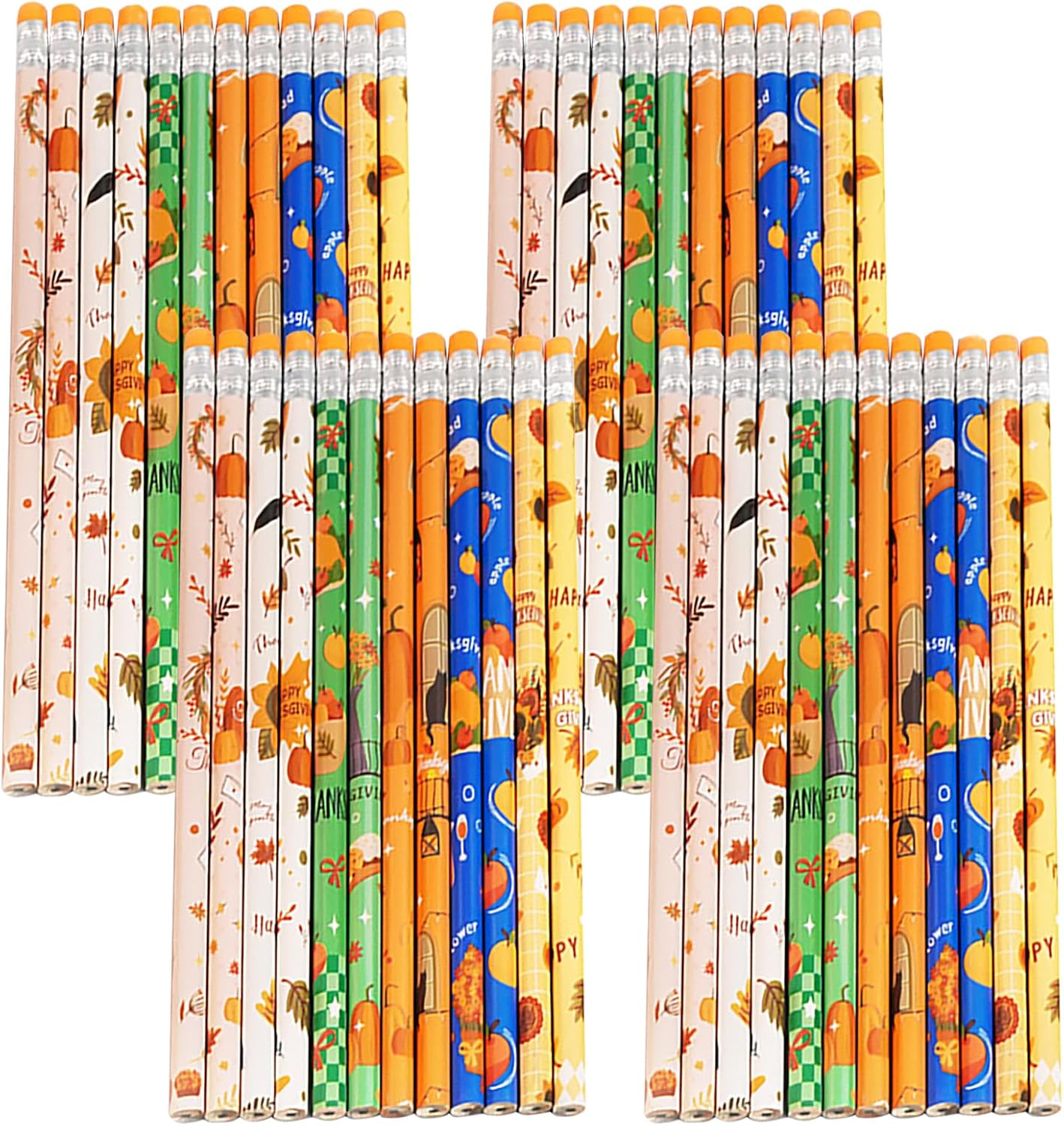 48 pcs Flowers Pencils with Eraser Wood Pencils Bulk for Writing and Drawing (Flowers, 48)