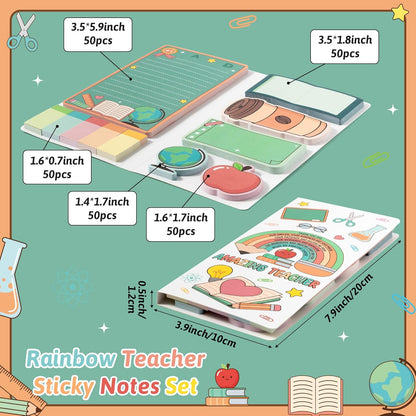 B1ykin Cute Sticky Notes Set - Stay Alive Skeleton Shaped Self-Stick Notes Pad, 550 Sheets Writing Memo Pages Sticky Notepad for Teacher Appreciation Gifts, School Office Supplies (Funny Skeleton) - Colors B